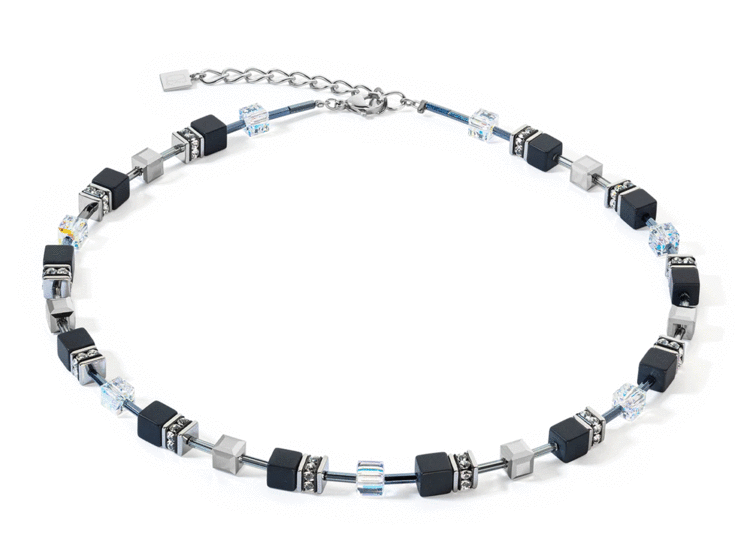 Coeur de Lion GeoCUBE® Iconic Precious Onyx Necklace Crystal-Black 4018/10-1318