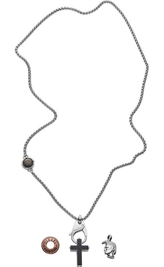 DIESEL Stainless Steel Interchangeable Pendant Necklace DX1215040