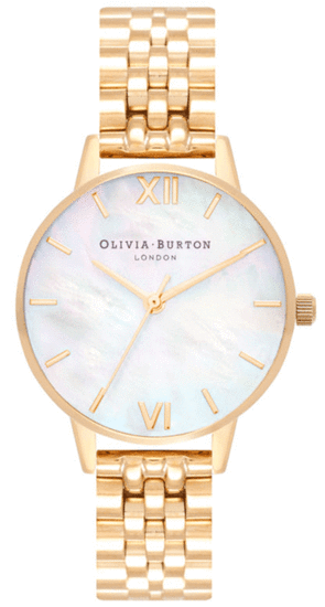 OLIVIA BURTON Mother of Pearl White Bracelet Gold OB16MOP01