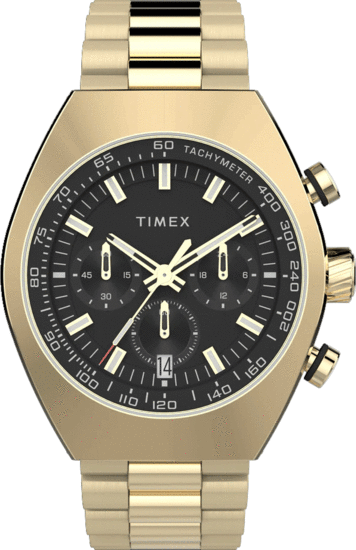 TIMEX Legacy Tonneau Chronograph 42mm Stainless Steel Bracelet Watch TW2W22100