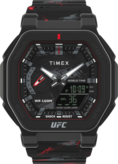 TIMEX UFC Colossus Fight Week 45mm Black Resin Strap Watch TW2V85300