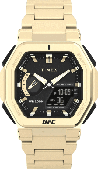 TIMEX UFC Colossus Multifunction 45mm Stainless Steel Gold Watch TW2V84500