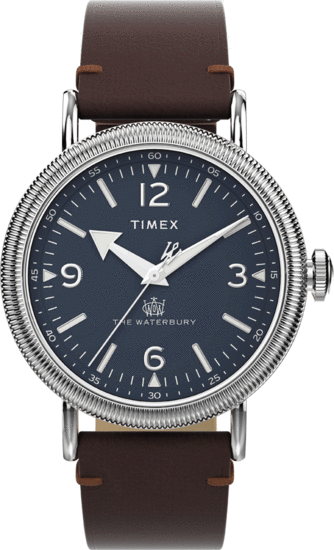 TIMEX Waterbury 40mm Leather Blue Dial Watch TW2W20400