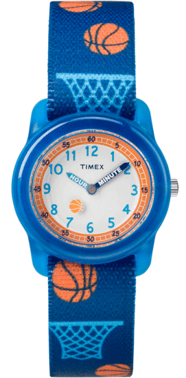 TIMEX Kids Analog Basketball Elastic Fabric Watch TW7C16800