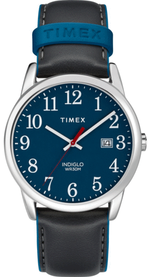 TIMEX Easy Reader Color Pop 38mm Leather Strap Watch TW2R62400