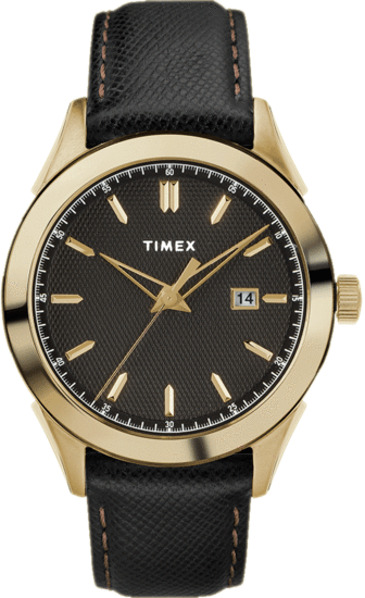 TIMEX Torrington Men's Date 40mm Leather Strap Watch TW2R90400