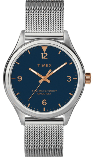 TIMEX Waterbury Traditional 34mm Stainless Steel Mesh Band Watch TW2T36300
