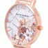 OLIVIA BURTON Marble Floral Nude Peach Rose Gold Watch OB16CS12