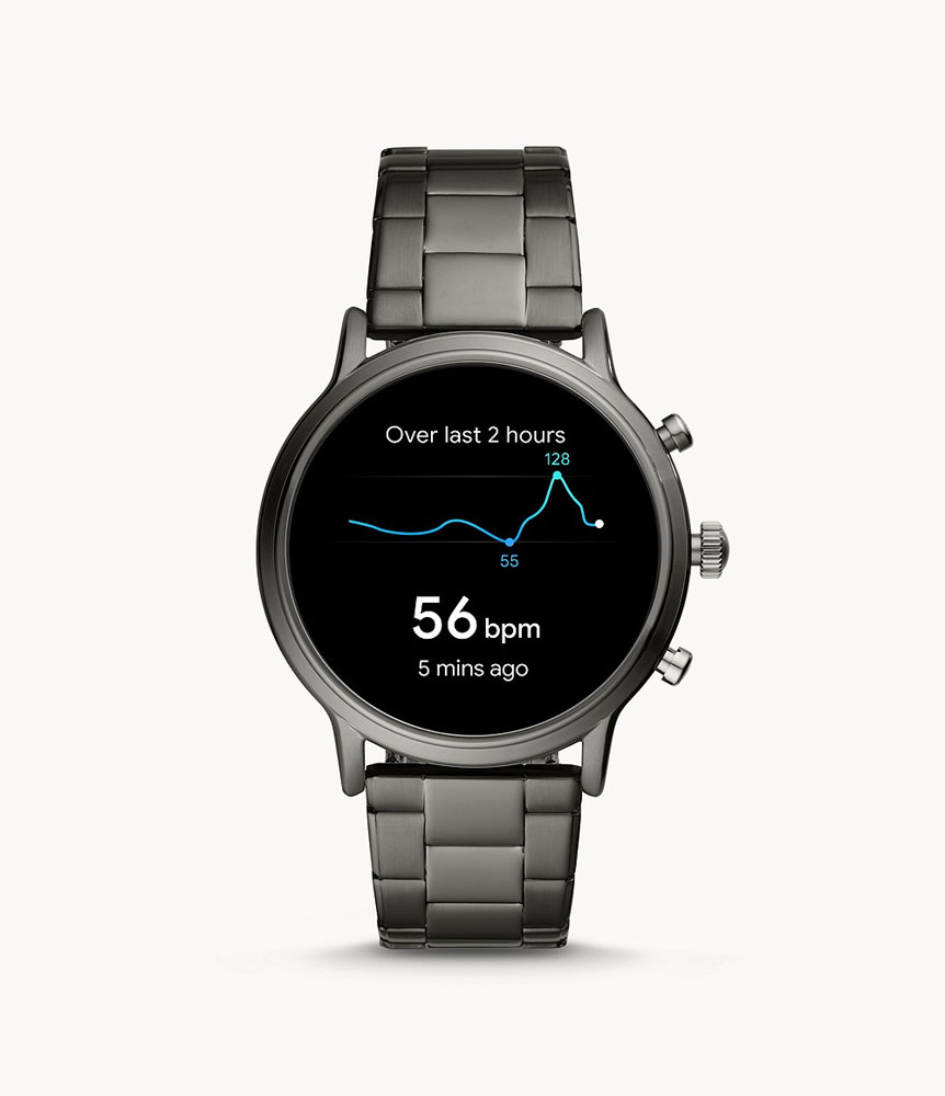 FOSSIL Gen 5 Smartwatch The Carlyle HR Smoke Stainless Steel FTW4024 Gen 5 Smartwatch The Carlyle Hr Smoke Stainless Steel