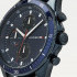 TOMMY HILFIGER DARK BLUE ION-PLATED LEATHER STRAP WATCH 1791839