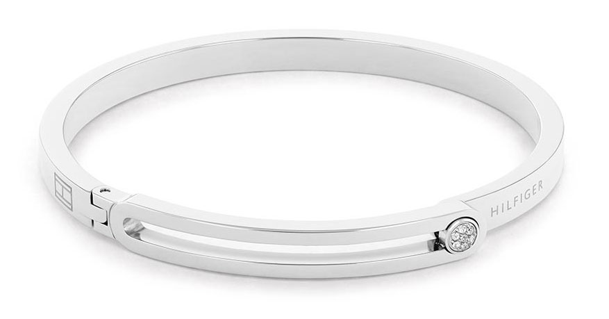 TOMMY HILFIGER STAINLESS STEEL CRYSTAL BANGLE 2780532