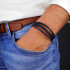 DARK BLUE LEATHER BRACELET WITH SILVER STEEL CLASP BY MENVARD MV1034