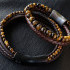 BROWN LEATHER BRACELET WITH TIGER´S EYE BY MENVARD MV1037 220